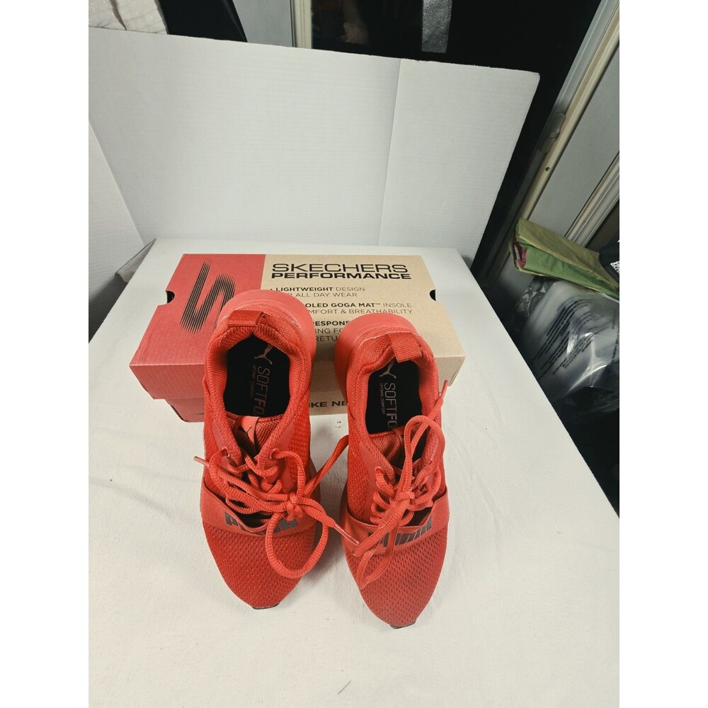 Puma Wired Little Kid's Youth US 3.5 Red Running Athletic Sneakers Lace up Shoes - Picture 3 of 11